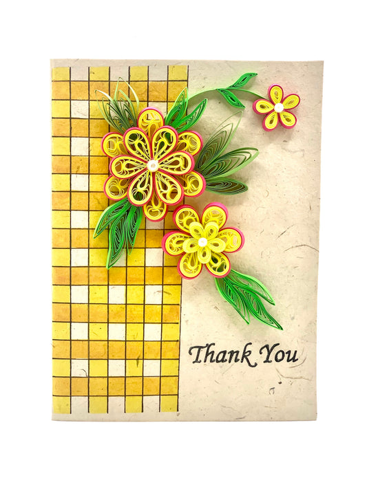 Thank You - Quilled Flower Greeting Card