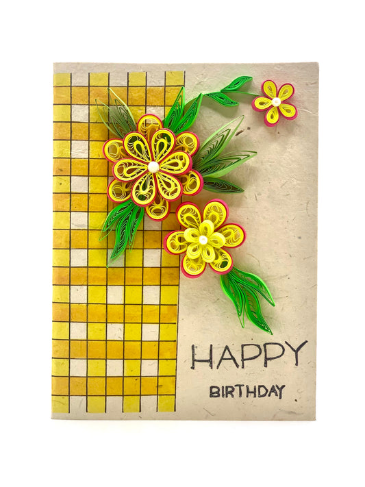 Birthday - Quilled Flower Greeting Card