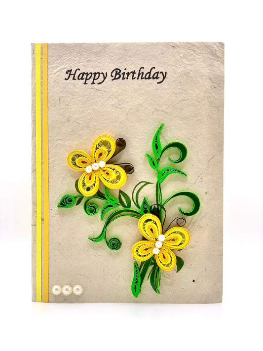 Birthday - Quilled Butterfly Greeting Card