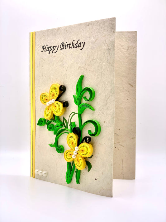 Birthday - Quilled Butterfly Greeting Card