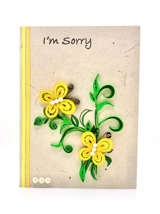 Sorry - Quilled Butterfly Greeting Card