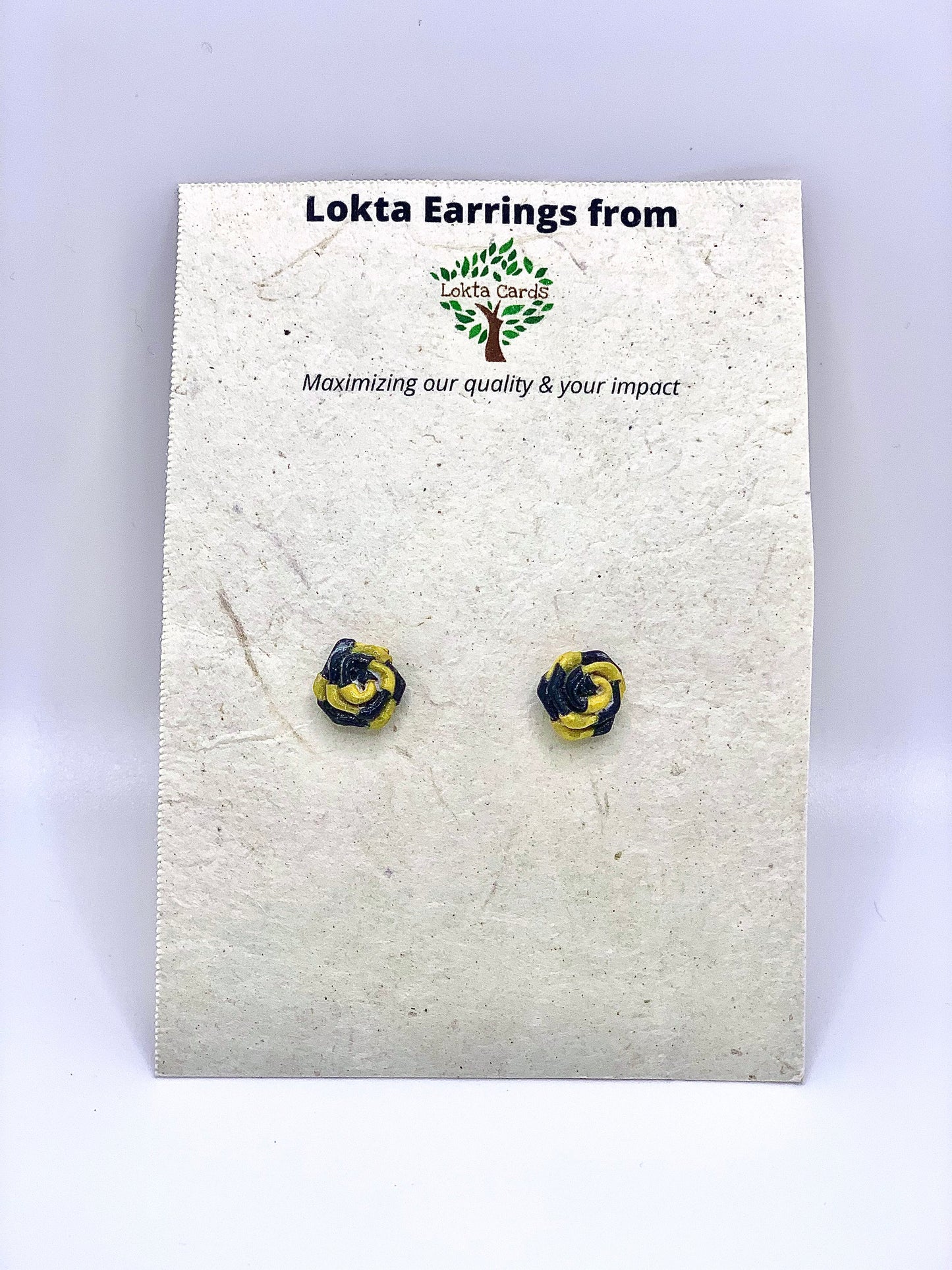 Black-Yellow Fuse Quilled Earring