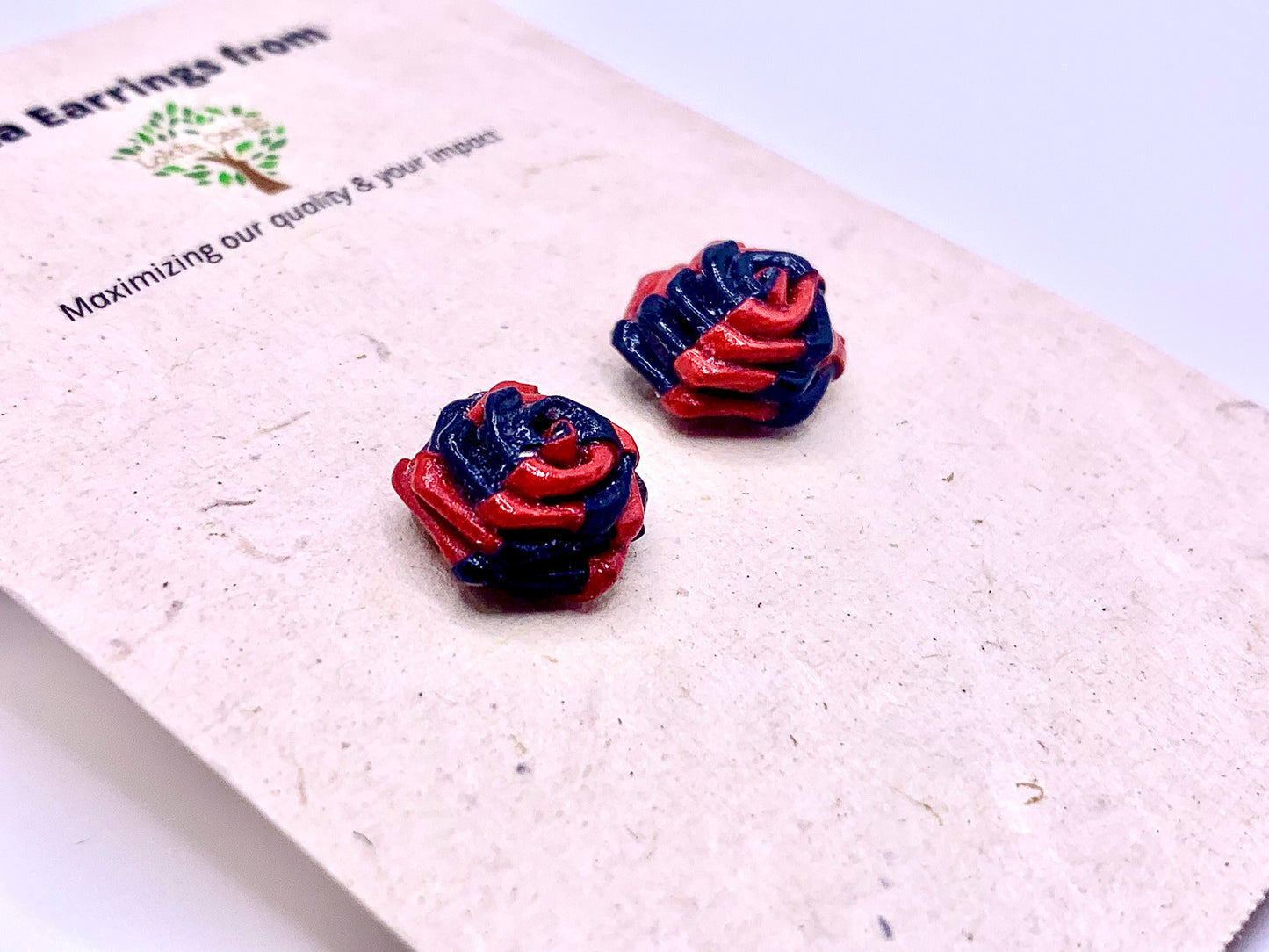 Red-Blank Quilled Earrings