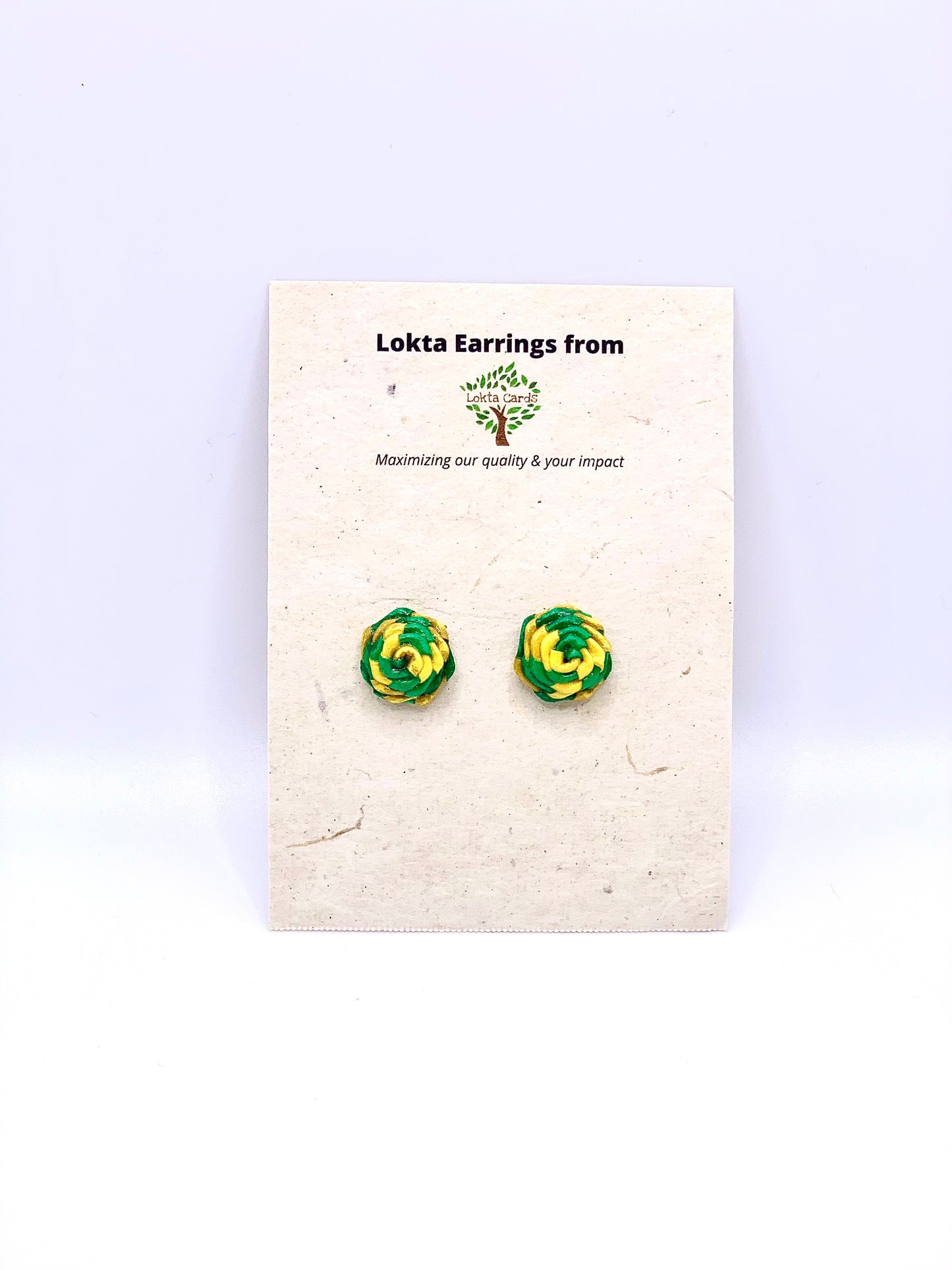 Yellow-Green Quilled Earrings