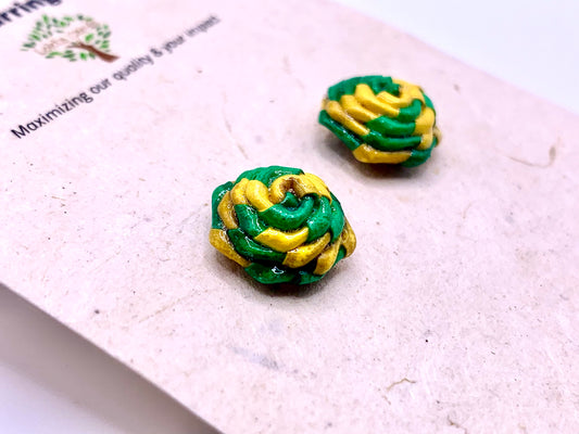 Yellow-Green Quilled Earrings