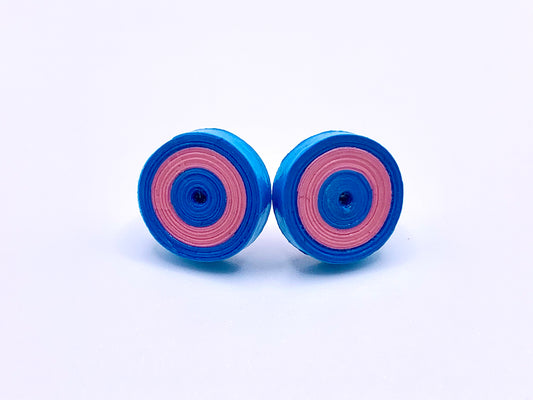 Blue-Pink Quilled Earrings