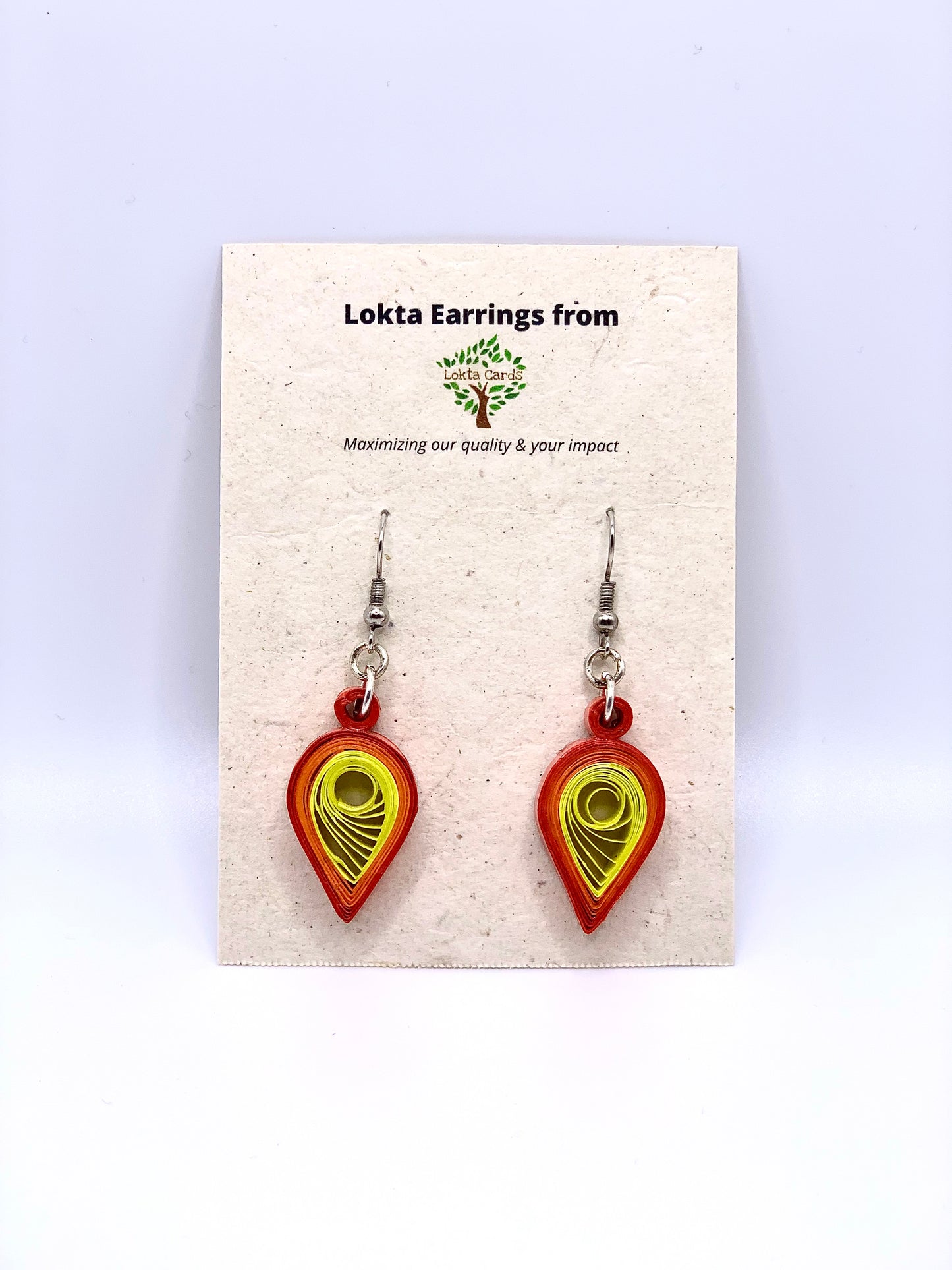 Red-Orange-Yellow Quilled Earring