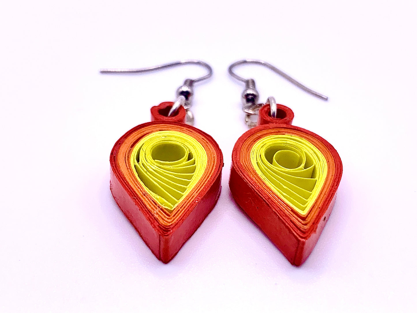 Red-Orange-Yellow Quilled Earring