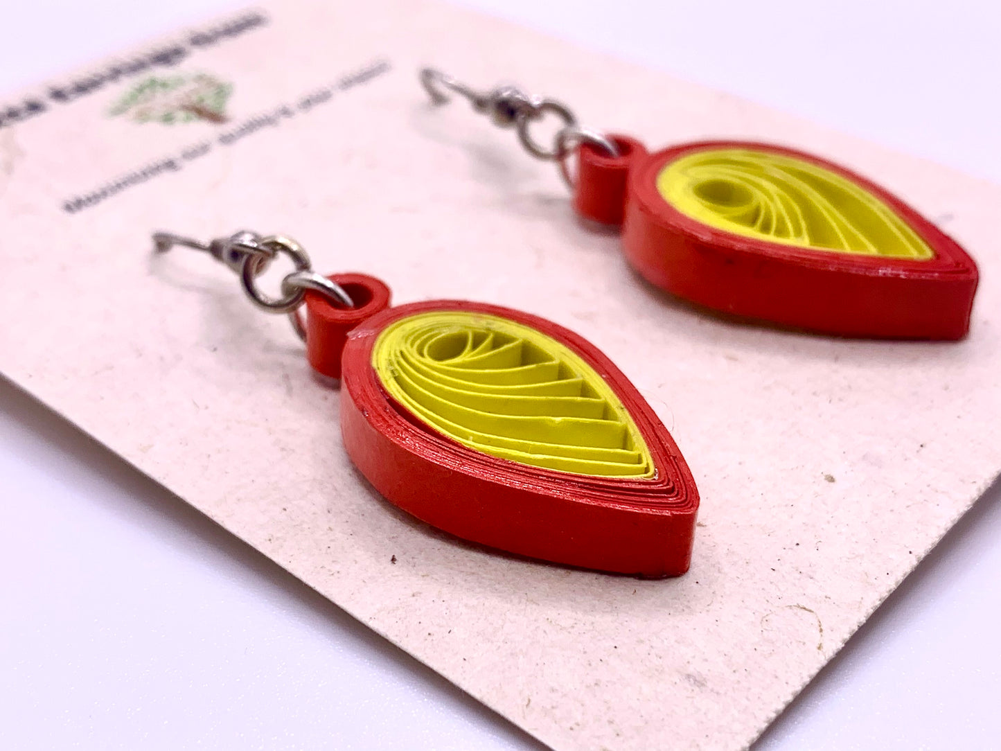 Red-Yellow Quilled Earrings