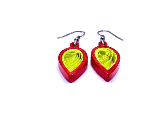 Red-Yellow Quilled Earrings