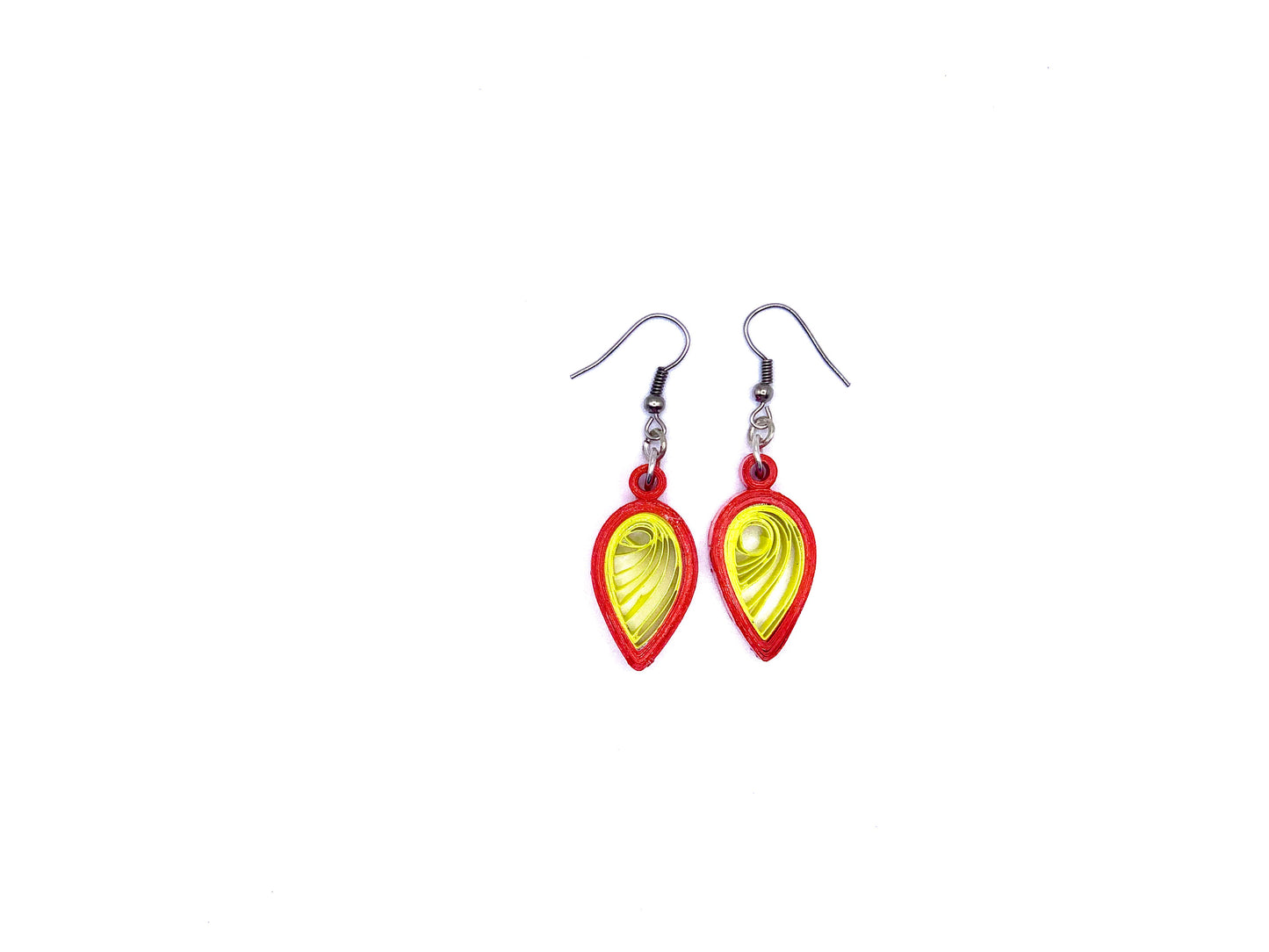 Red-Yellow Quilled Earrings