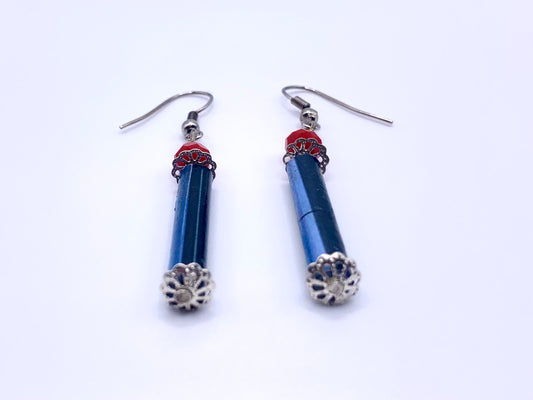 Black Upcycled Quilled Earrings