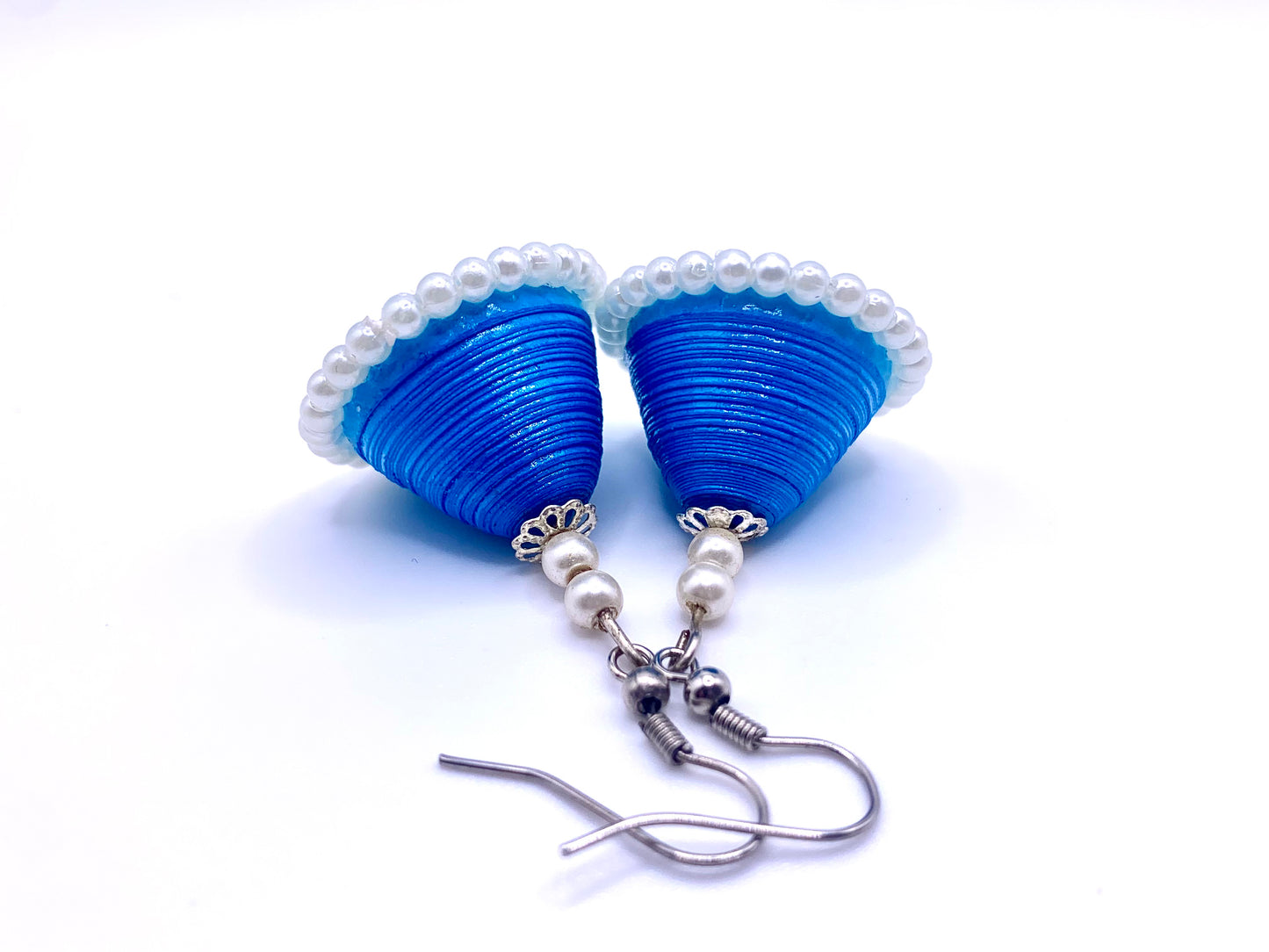 Blue Cup Quilled Earrings