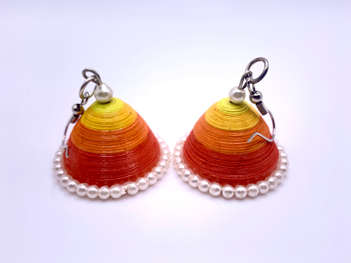 Orange Cup Quilled Earrings