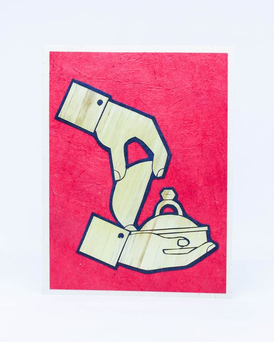 Engagement Ring Hand Carved Card